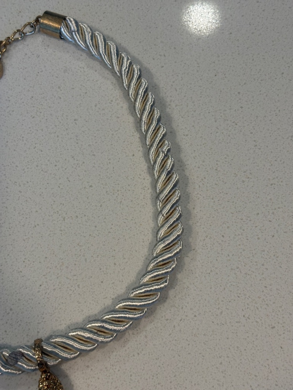 Zara Gold Starfish Pendant on Cream Twisted Cord - Picture 7 of 12